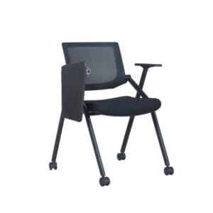 เก้าอี้เลคเชอร์พร้อมล้อเลื่อนสีดำ